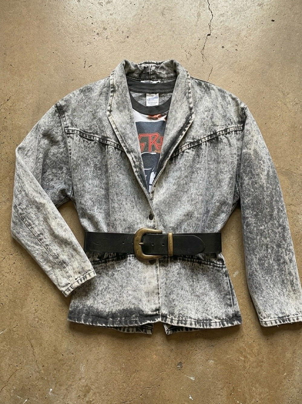 Vintage Stone Wash Black Denim Jacket